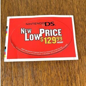 Authentic Nintendo DS Store Display Price Sticker